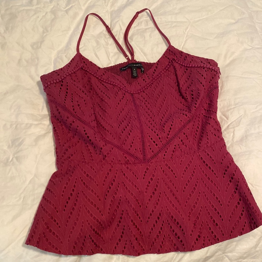 WHBM Eyelet peplum top